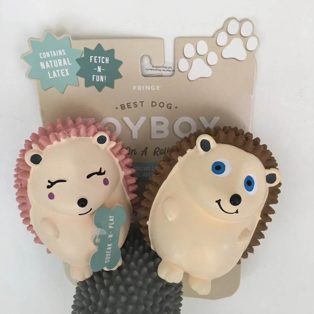NEW Dog Toys Squeaky 3 Latex Fetch and Play Small Hedgehogs | Fringe